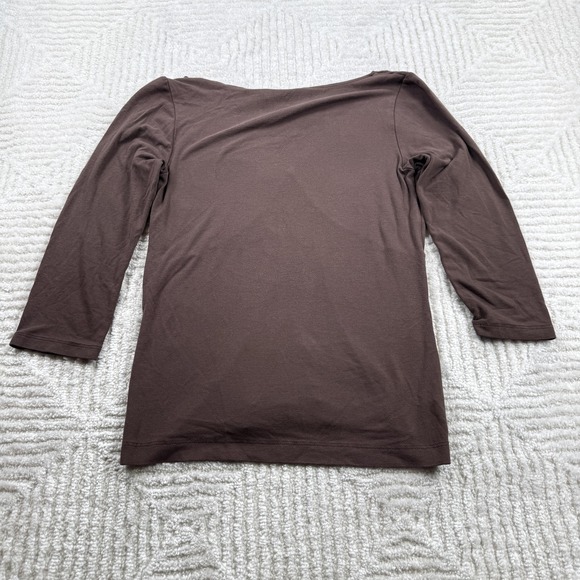 VTG Banana Republic Blouse Womens S Brown Stretch V Neck Retro Capsule Boho Y2K - Picture 2 of 9